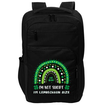 I'm Not Short Leprechaun Rainbow Plaid St Patrick's Day Meaningful Gift Impact Tech Backpack