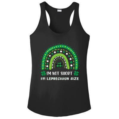 I'm Not Short Leprechaun Rainbow Plaid St Patrick's Day Meaningful Gift Ladies PosiCharge Competitor Racerback Tank