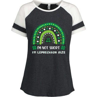 I'm Not Short Leprechaun Rainbow Plaid St Patrick's Day Meaningful Gift Enza Ladies Jersey Colorblock Tee