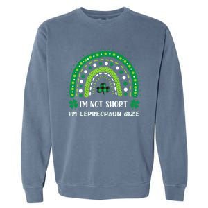 I'm Not Short Leprechaun Rainbow Plaid St Patrick's Day Meaningful Gift Garment-Dyed Sweatshirt