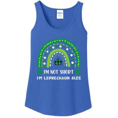 I'm Not Short Leprechaun Rainbow Plaid St Patrick's Day Meaningful Gift Ladies Essential Tank