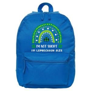 I'm Not Short Leprechaun Rainbow Plaid St Patrick's Day Meaningful Gift 16 in Basic Backpack