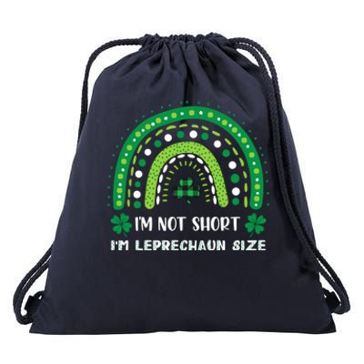 I'm Not Short Leprechaun Rainbow Plaid St Patrick's Day Meaningful Gift Drawstring Bag