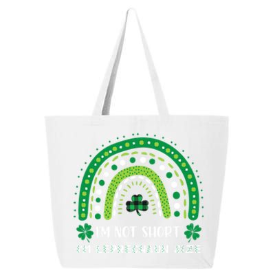 I'm Not Short Leprechaun Rainbow Plaid St Patrick's Day Meaningful Gift 25L Jumbo Tote