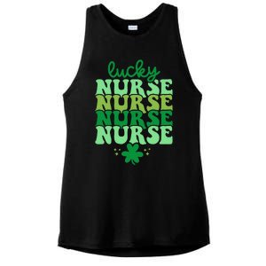 Irish Nurse St Patricks Day Shamrock Stethocsope Ladies PosiCharge Tri-Blend Wicking Tank