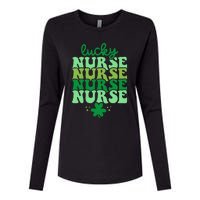 Irish Nurse St Patricks Day Shamrock Stethocsope Womens Cotton Relaxed Long Sleeve T-Shirt