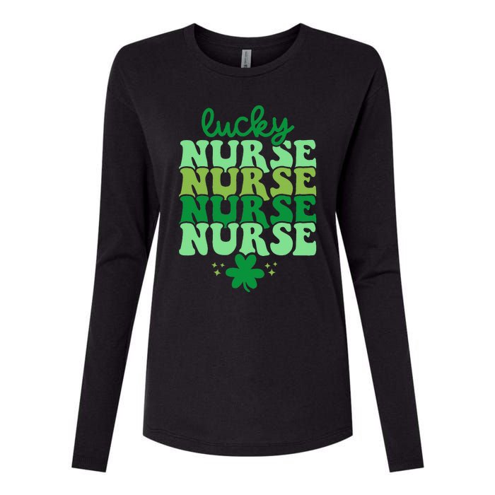 Irish Nurse St Patricks Day Shamrock Stethocsope Womens Cotton Relaxed Long Sleeve T-Shirt