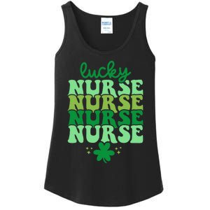 Irish Nurse St Patricks Day Shamrock Stethocsope Ladies Essential Tank