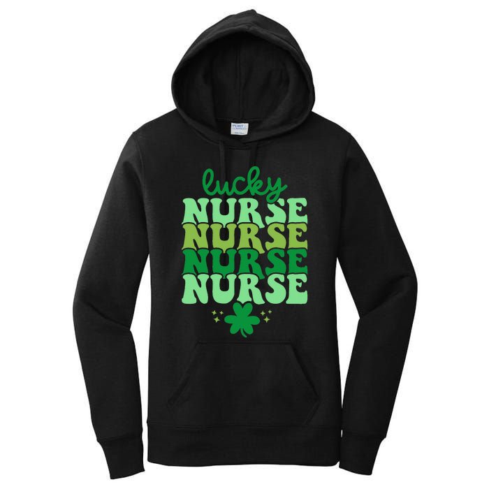 Irish Nurse St Patricks Day Shamrock Stethocsope Women's Pullover Hoodie