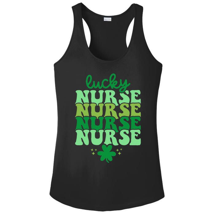 Irish Nurse St Patricks Day Shamrock Stethocsope Ladies PosiCharge Competitor Racerback Tank