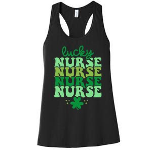 Irish Nurse St Patricks Day Shamrock Stethocsope Women's Racerback Tank