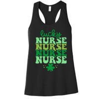 Irish Nurse St Patricks Day Shamrock Stethocsope Women's Racerback Tank