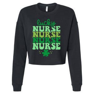 Irish Nurse St Patricks Day Shamrock Stethocsope Cropped Pullover Crew