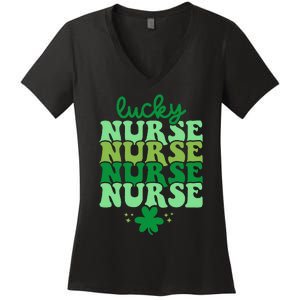 Irish Nurse St Patricks Day Shamrock Stethocsope Women's V-Neck T-Shirt