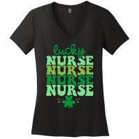 Irish Nurse St Patricks Day Shamrock Stethocsope Women's V-Neck T-Shirt