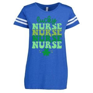 Irish Nurse St Patricks Day Shamrock Stethocsope Enza Ladies Jersey Football T-Shirt