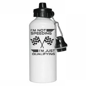 I'm Not Speeding I'm Just Qualifying Women's Car Racing Aluminum Water Bottle