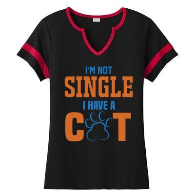 I'm Not Single I Have A Cat Ladies Halftime Notch Neck Tee