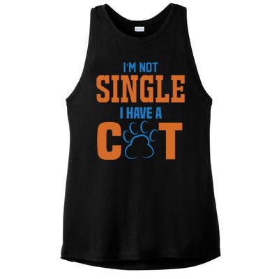 I'm Not Single I Have A Cat Ladies PosiCharge Tri-Blend Wicking Tank