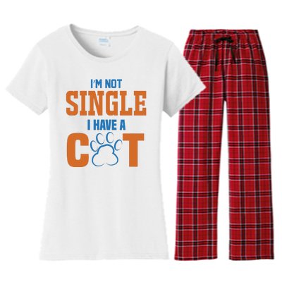 I'm Not Single I Have A Cat Women's Flannel Pajama Set