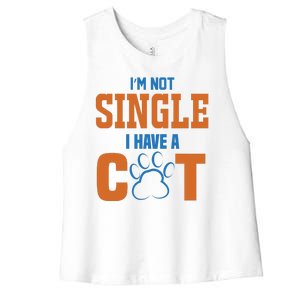 I'm Not Single I Have A Cat Women's Racerback Cropped Tank