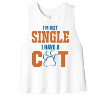 I'm Not Single I Have A Cat Women's Racerback Cropped Tank