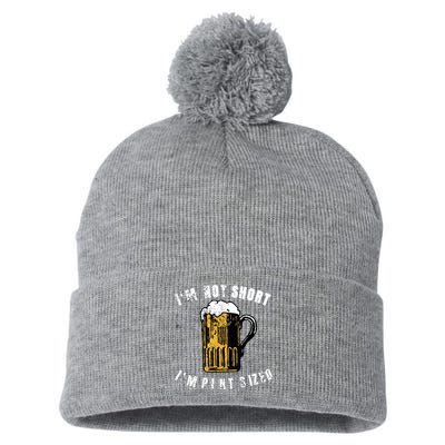 IM NOT SHORT IM PINT SIZED FUNNY SAINT PATRICKS DAY Pom Pom 12in Knit Beanie
