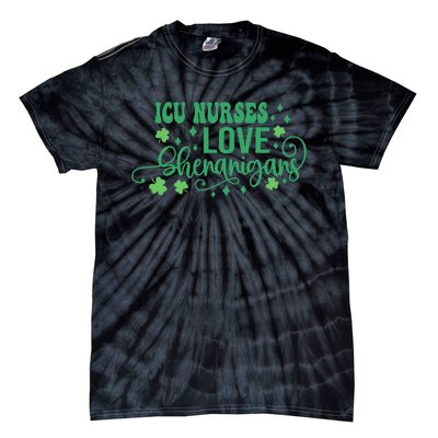 ICU Nurse Squad Goals Funny ICU Nurse Crew St Patrick's Day Tie-Dye T-Shirt