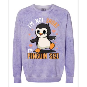 Im Not Short Im Penguin Size Funny Penguins Zoo Animals Colorblast Crewneck Sweatshirt