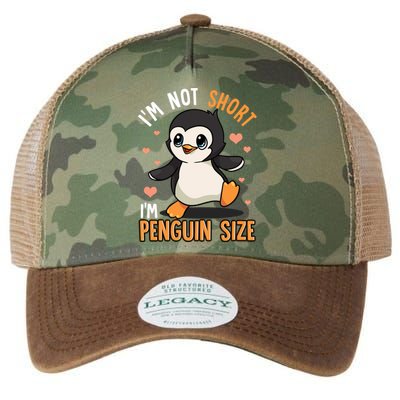 Im Not Short Im Penguin Size Funny Penguins Zoo Animals Legacy Tie Dye Trucker Hat