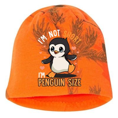 Im Not Short Im Penguin Size Funny Penguins Zoo Animals Kati - Camo Knit Beanie