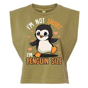 Im Not Short Im Penguin Size Funny Penguins Zoo Animals Garment-Dyed Women's Muscle Tee