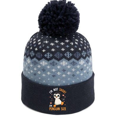 Im Not Short Im Penguin Size Funny Penguins Zoo Animals The Baniff Cuffed Pom Beanie