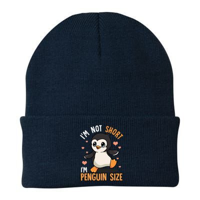 Im Not Short Im Penguin Size Funny Penguins Zoo Animals Knit Cap Winter Beanie