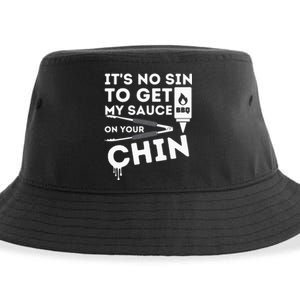 ItS No Sin To Get My Sauce Funny Bbq Smoker Barbecue Grill Sustainable Bucket Hat