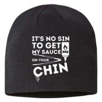 ItS No Sin To Get My Sauce Funny Bbq Smoker Barbecue Grill Sustainable Beanie