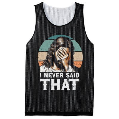 I Never Said That Jesus Meme Funny Christian God Religious Mesh Reversible Basketball Jersey Tank