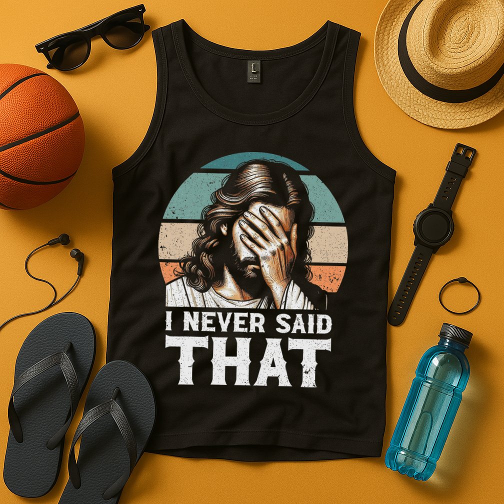 I Never Said That Jesus Meme Funny Christian God Religious Tank Top