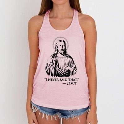 I Never Said That Jesus Women's Knotted Racerback Tank