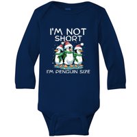 IM Not Short IM Penguin Size Funny Christmas Baby Long Sleeve Bodysuit