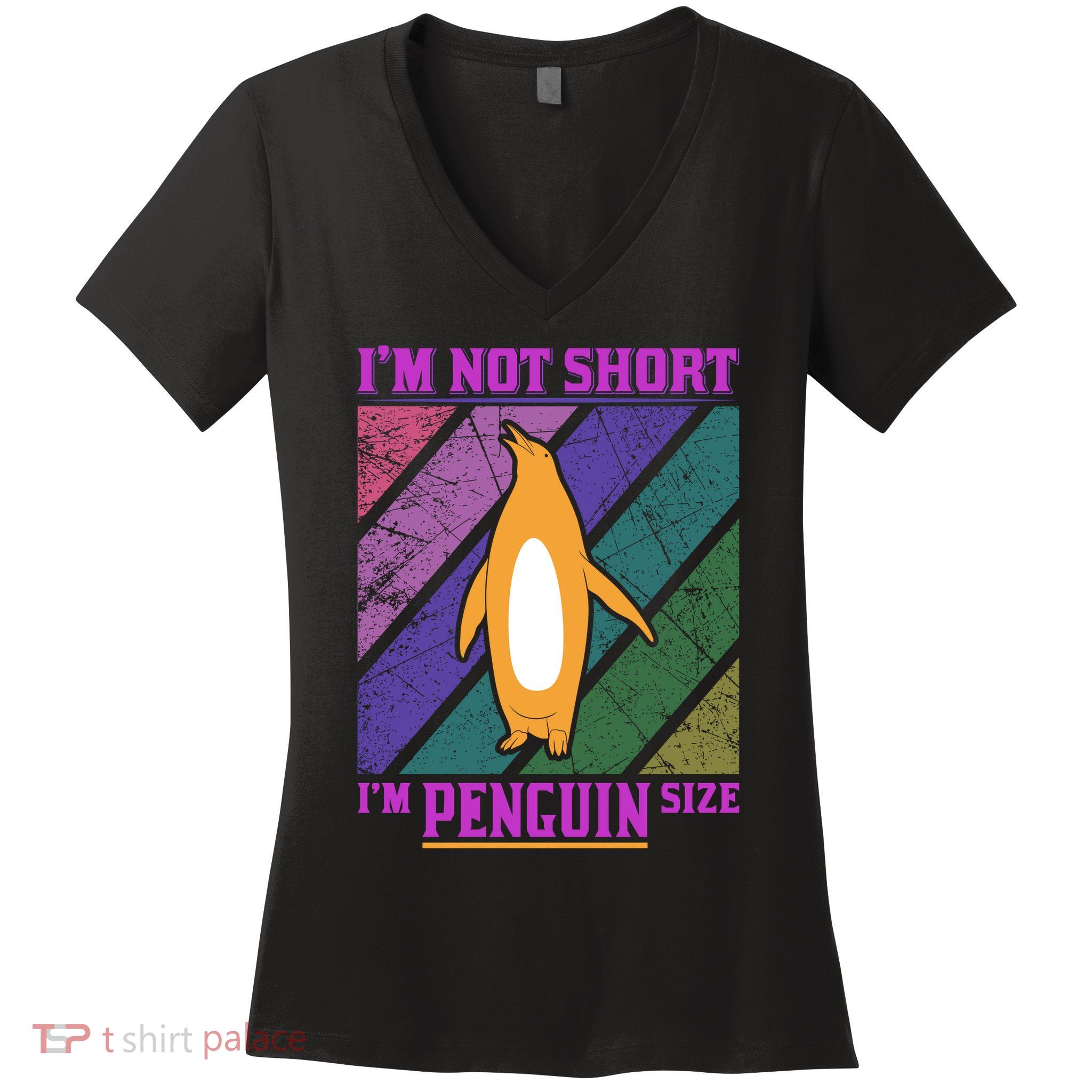 I'm Not Short I'm Penguin Size Women's V-Neck T-Shirt