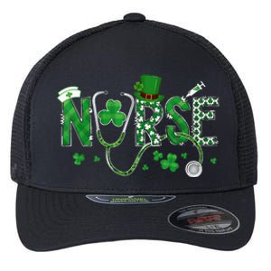 Irish Nurse St Patricks Day Shamrock Stethocsope Flexfit Unipanel Trucker Cap