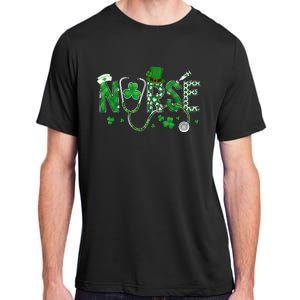 Irish Nurse St Patricks Day Shamrock Stethocsope Adult ChromaSoft Performance T-Shirt