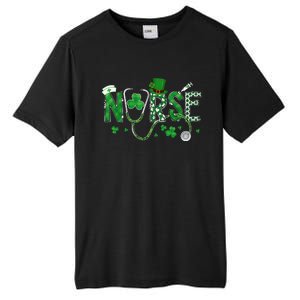 Irish Nurse St Patricks Day Shamrock Stethocsope Tall Fusion ChromaSoft Performance T-Shirt