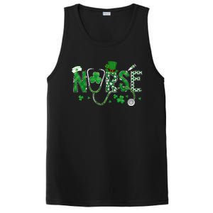 Irish Nurse St Patricks Day Shamrock Stethocsope PosiCharge Competitor Tank