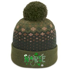 Irish Nurse St Patricks Day Shamrock Stethocsope The Baniff Cuffed Pom Beanie