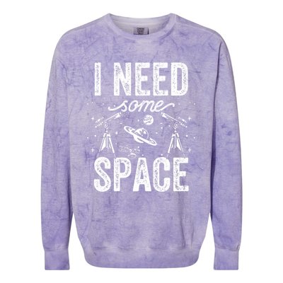 I Need Some Space Astronomy Universe Stars Telescope Cute Gift Colorblast Crewneck Sweatshirt