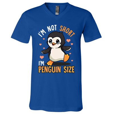 I'm Not Short I'm Penguin Size Funny Penguins Zoo Animals Gift V-Neck T-Shirt