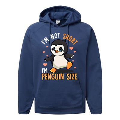 I'm Not Short I'm Penguin Size Funny Penguins Zoo Animals Gift Performance Fleece Hoodie