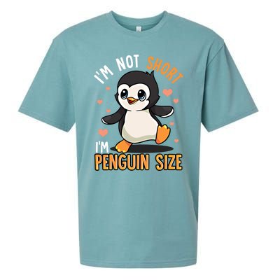 I'm Not Short I'm Penguin Size Funny Penguins Zoo Animals Gift Sueded Cloud Jersey T-Shirt